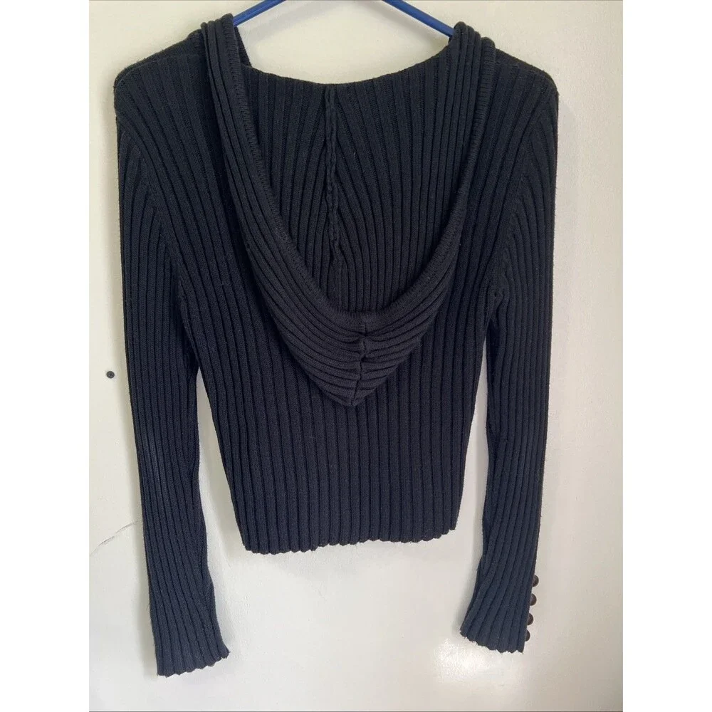 Heart-n-Crush Ribbed Knit Cropped Steampunk Women’s Sweaters Size Medium - Picture 4 of 5